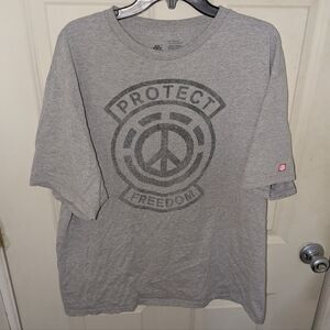 Vintage Y2K Element Gray Peace Graphic Tee